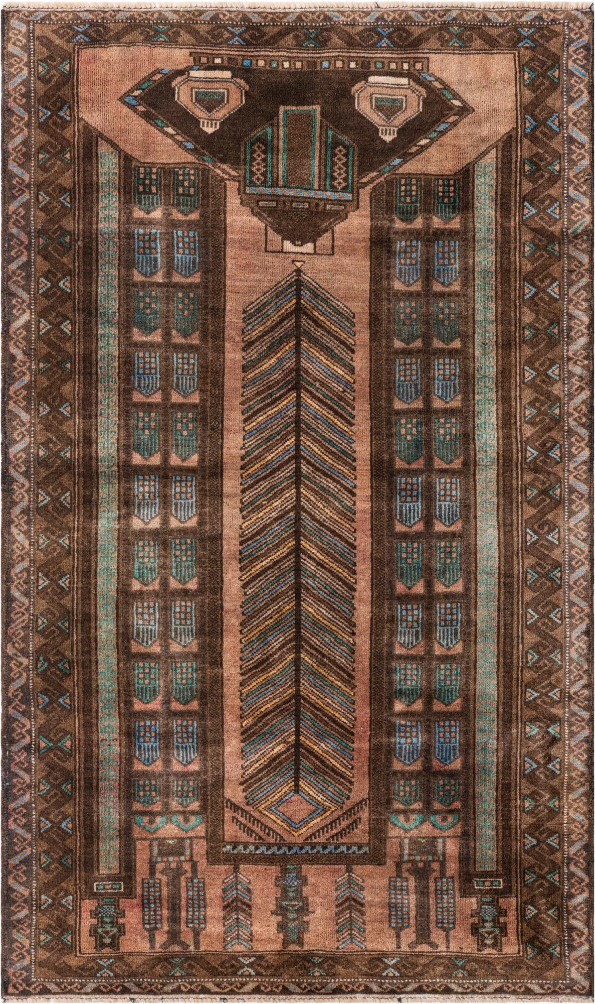 3' 9 x 6' 3 Hand Knotted Ultra Vintage Persian Wool Rug