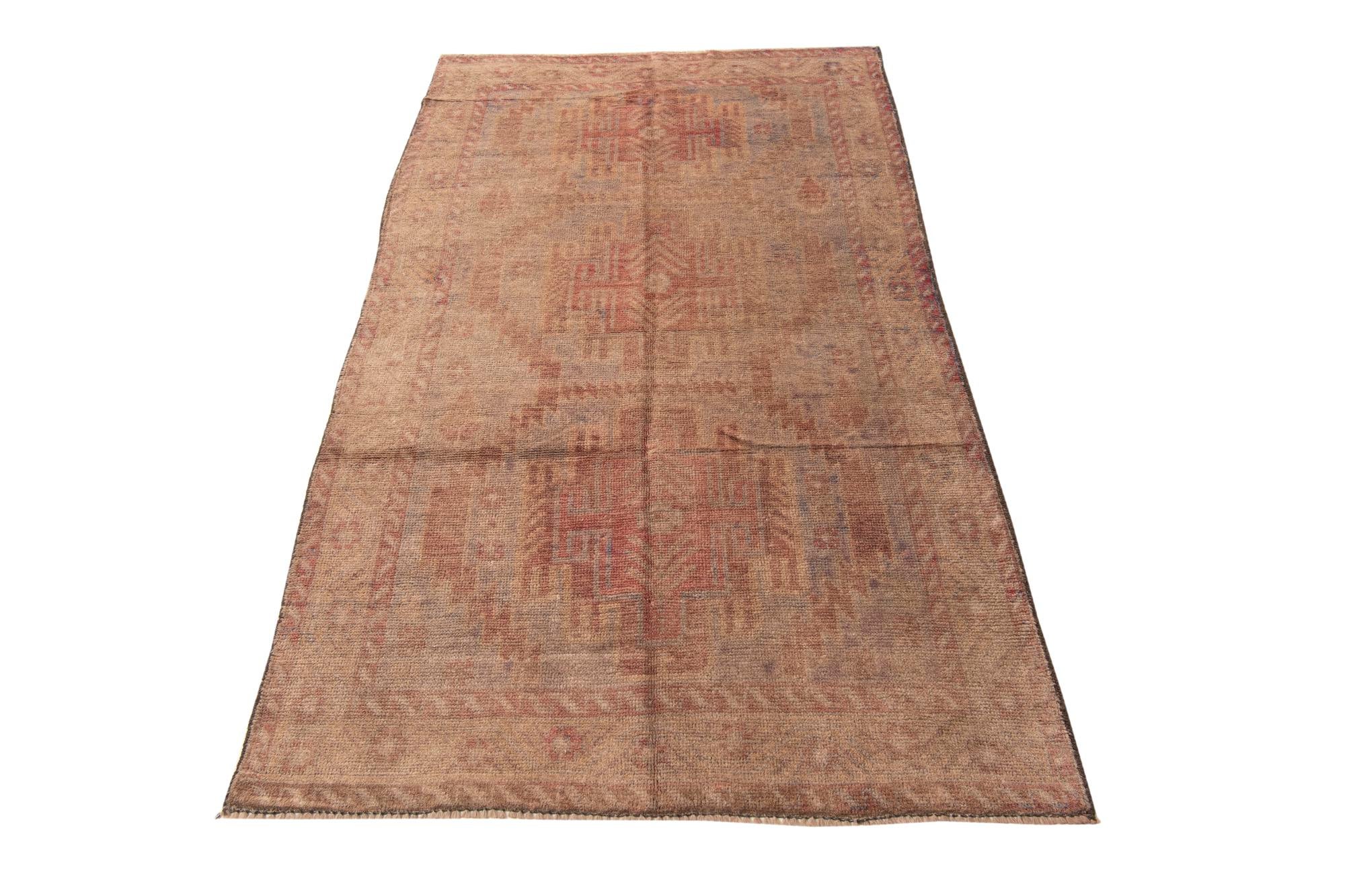 3' 7 x 6' 5 Hand Knotted Ultra Vintage Persian Wool Rug
