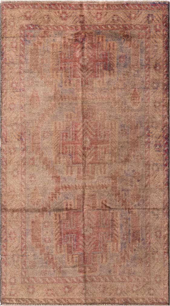3' 7 x 6' 5 Hand Knotted Ultra Vintage Persian Wool Rug