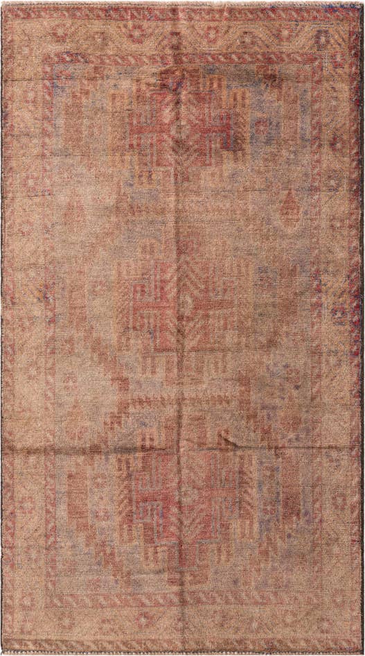 Detail image of 3' 7 x 6' 5 Hand Knotted Ultra Vintage Persian Wool Rug