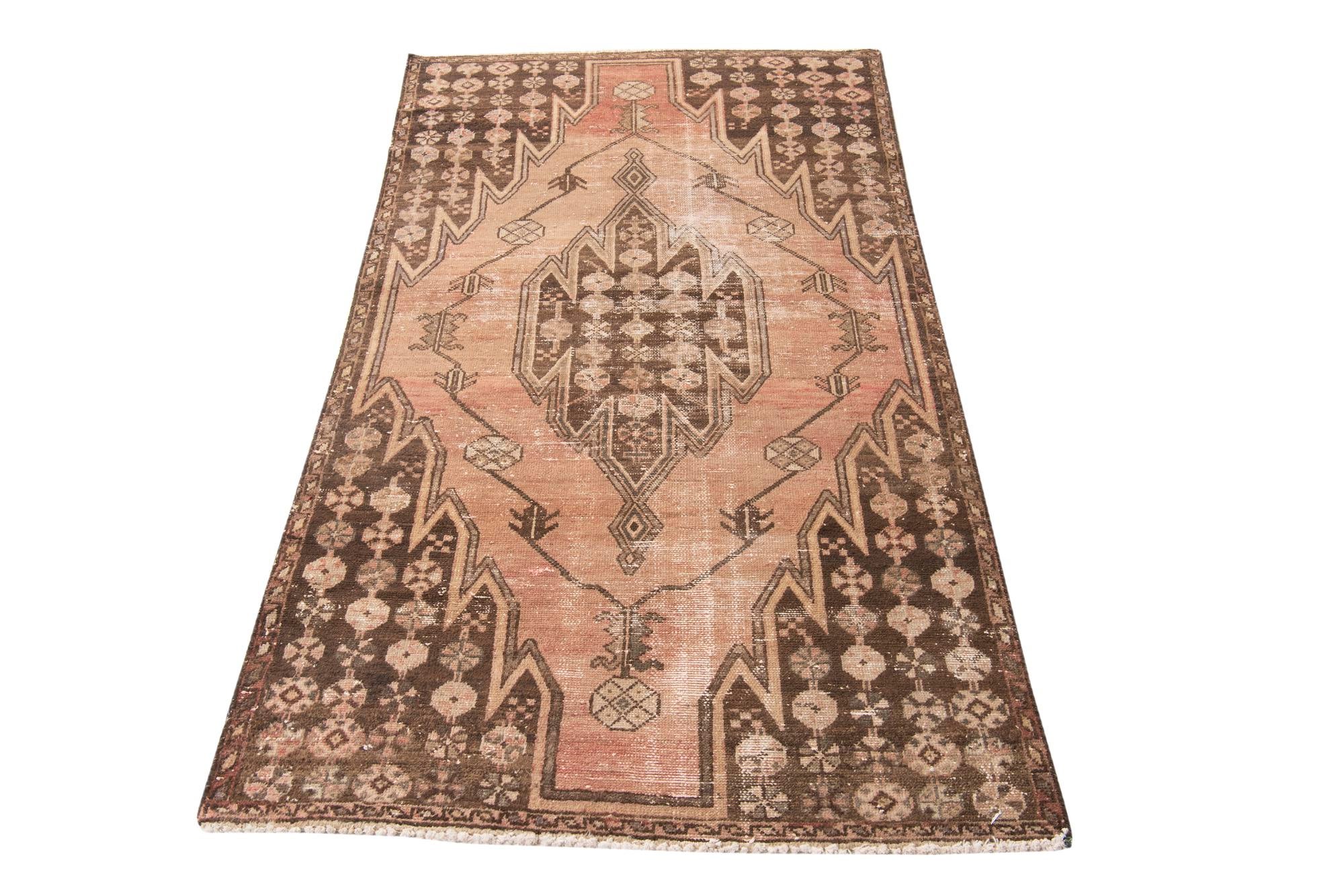 3' 7 x 6' 4 Hand Knotted Ultra Vintage Persian Wool Rug