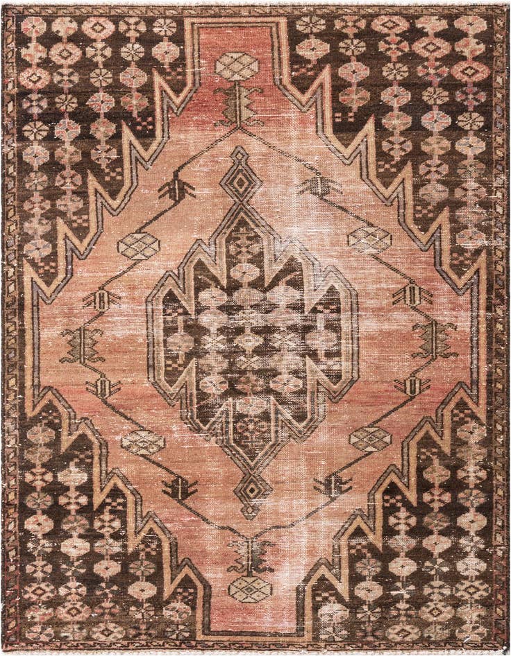 Detail image of 3' 7 x 6' 4 Hand Knotted Ultra Vintage Persian Wool Rug
