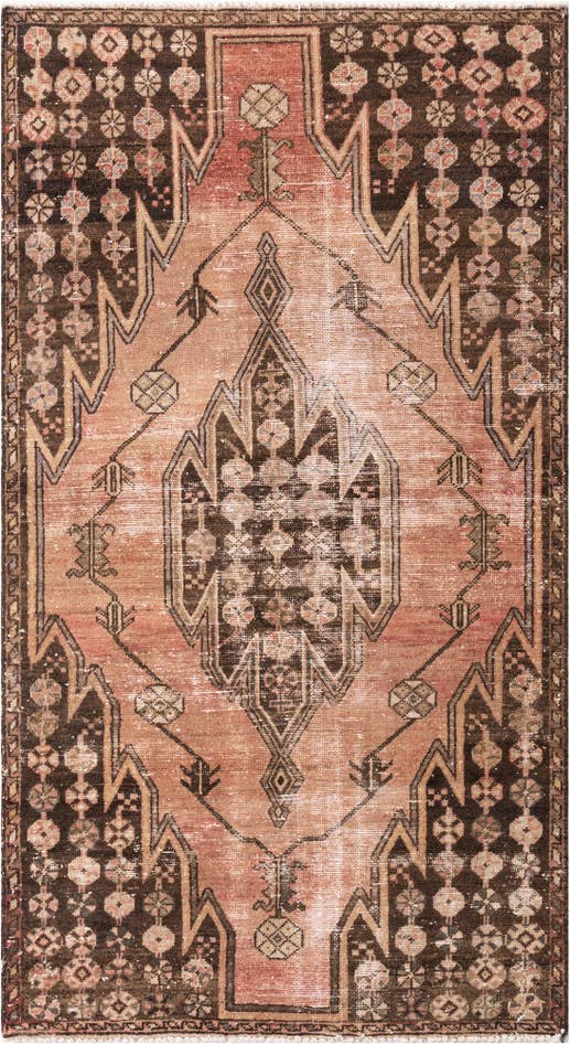 Detail image of 3' 7 x 6' 4 Hand Knotted Ultra Vintage Persian Wool Rug