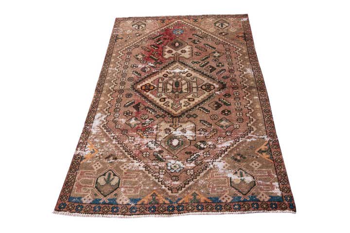 3' 9 x 5' 10 Hand Knotted Ultra Vintage Persian Wool Rug