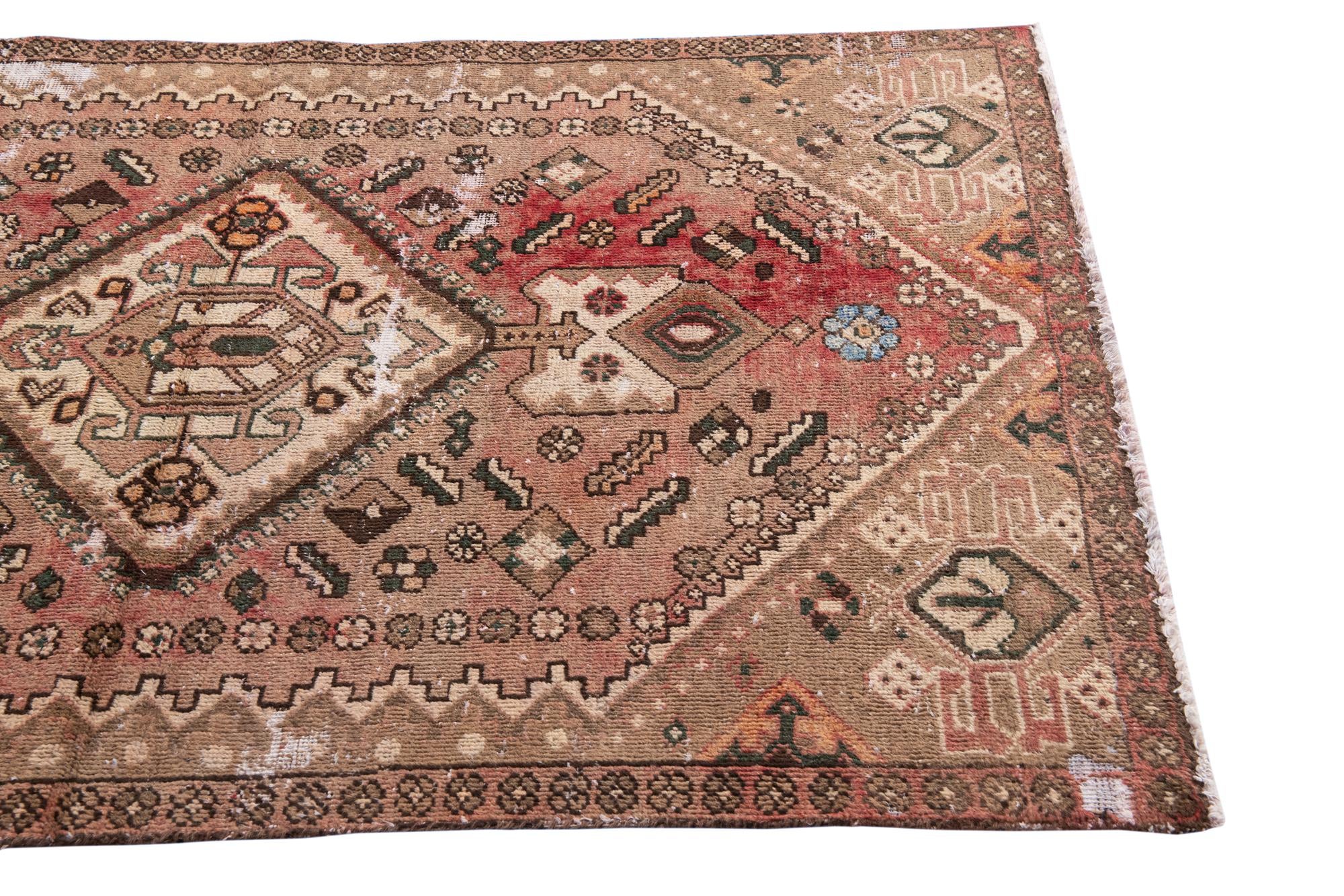 3' 9 x 5' 10 Hand Knotted Ultra Vintage Persian Wool Rug
