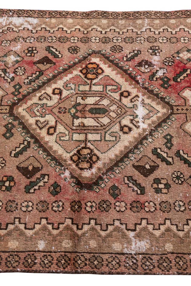 Detail image of 3' 9 x 5' 10 Hand Knotted Ultra Vintage Persian Wool Rug