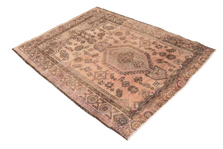 Detail image of 4' 4 x 5' 7 Hand Knotted Ultra Vintage Persian Wool Rug