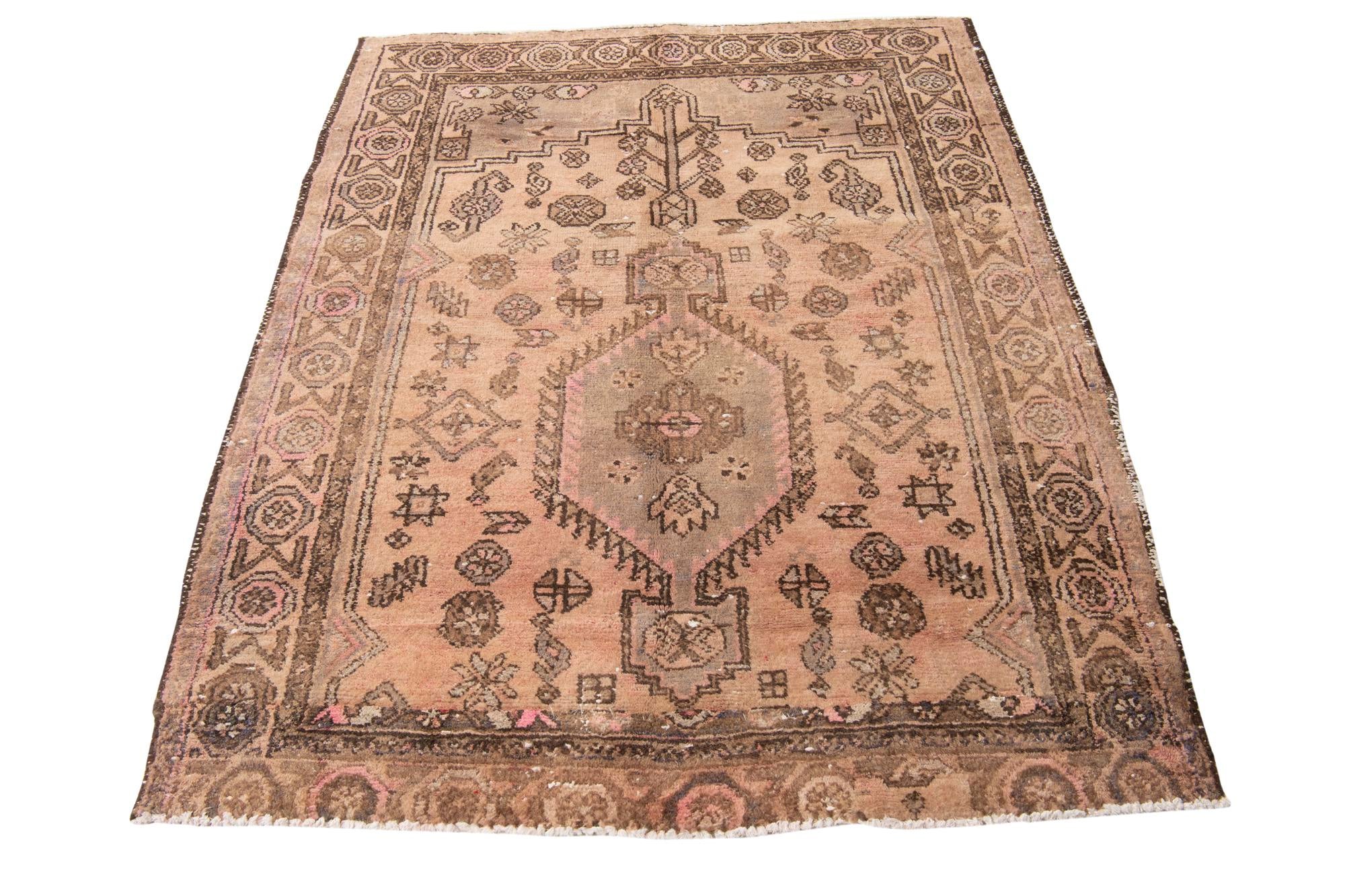 4' 4 x 5' 7 Hand Knotted Ultra Vintage Persian Wool Rug