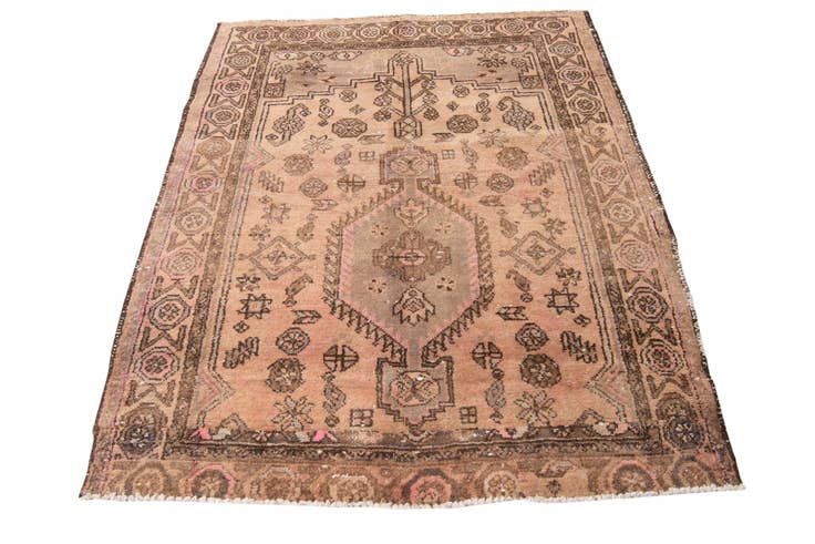 Detail image of 4' 4 x 5' 7 Hand Knotted Ultra Vintage Persian Wool Rug