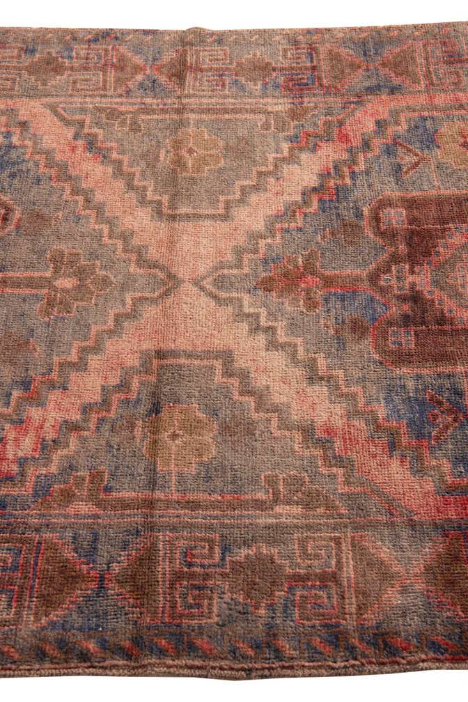 110cm x 195cm Hand Knotted Ultra Vintage Persian Wool Rug