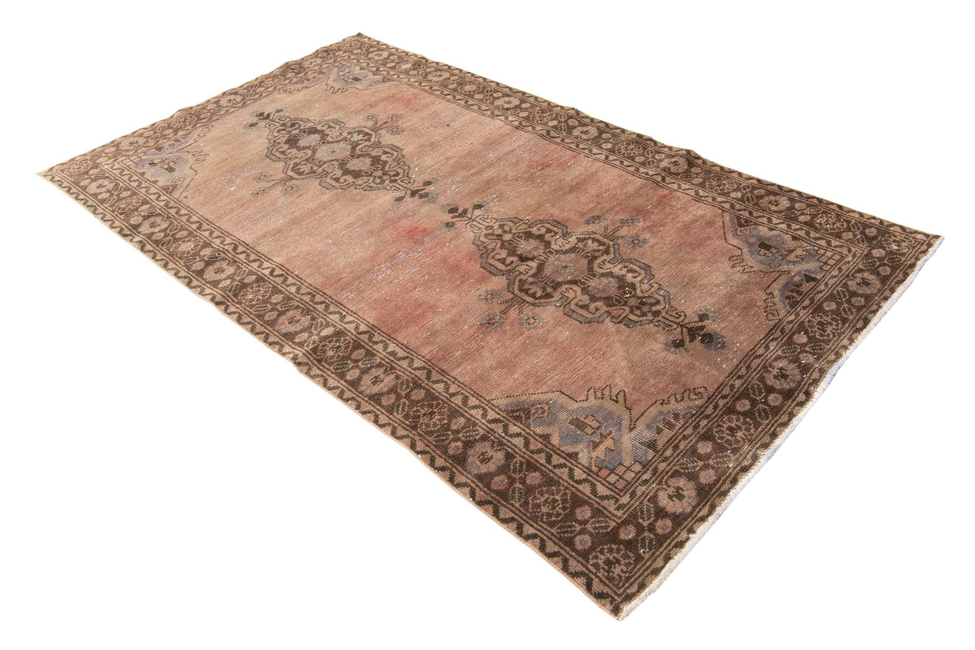 4' 3 x 7' 6 Hand Knotted Ultra Vintage Persian Wool Rug
