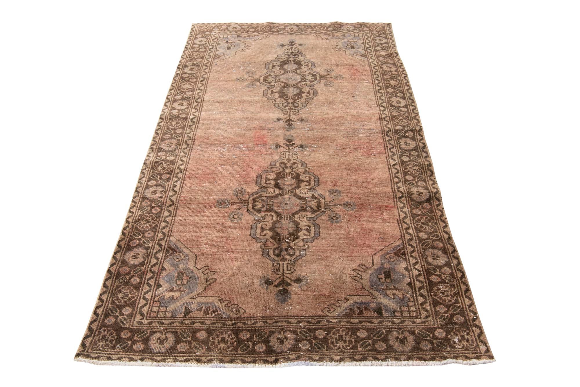 4' 3 x 7' 6 Hand Knotted Ultra Vintage Persian Wool Rug