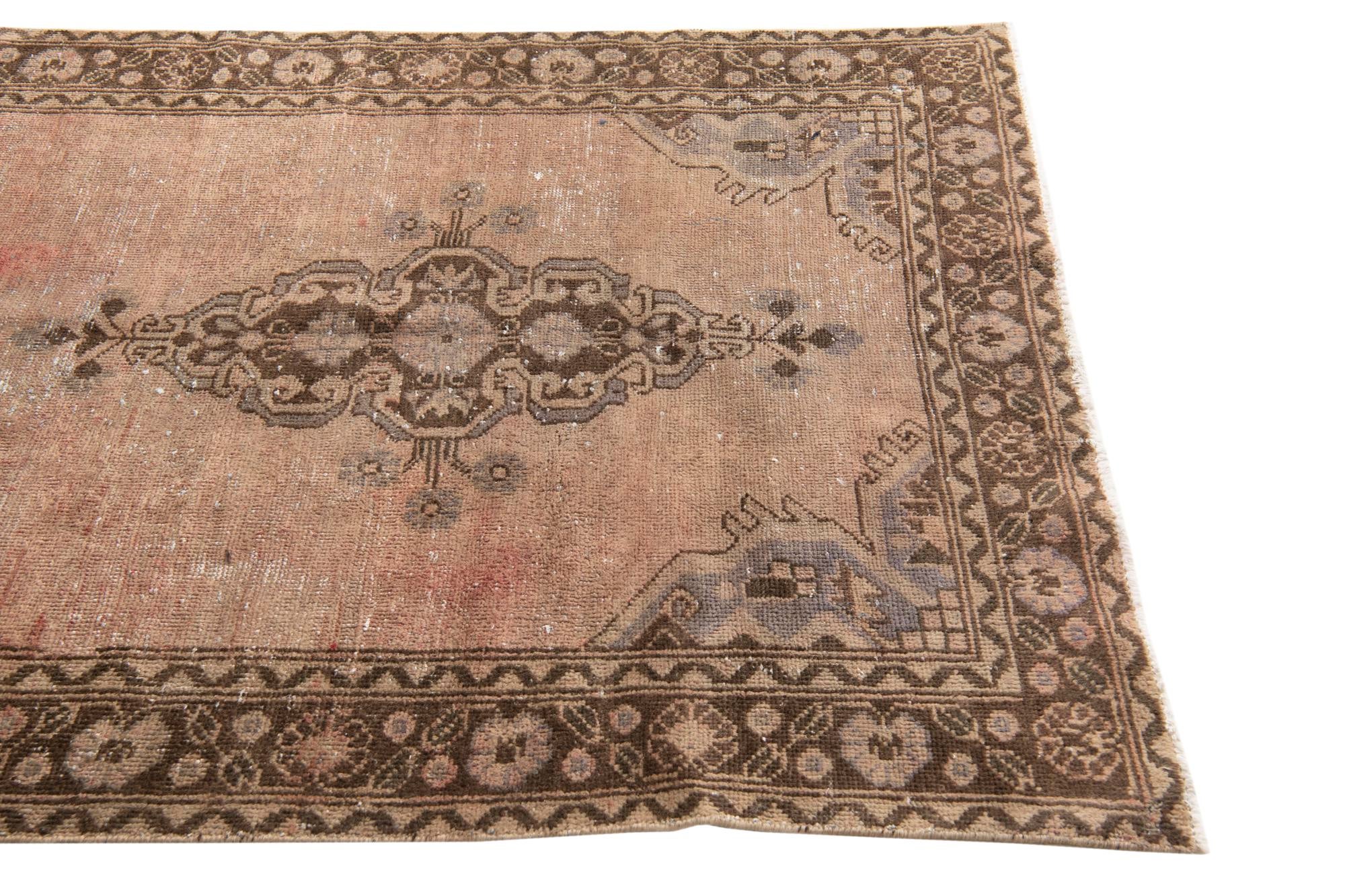 4' 3 x 7' 6 Hand Knotted Ultra Vintage Persian Wool Rug
