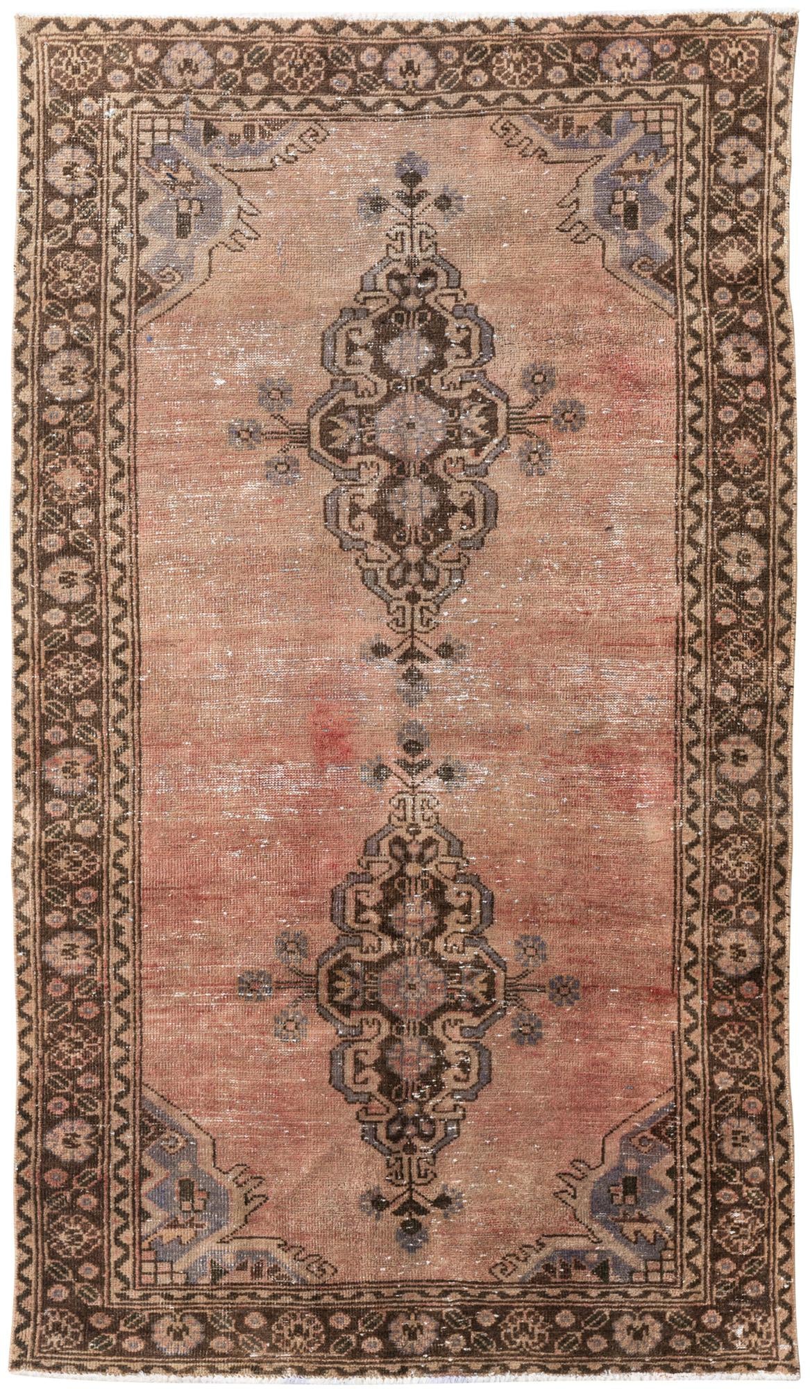 4' 3 x 7' 6 Hand Knotted Ultra Vintage Persian Wool Rug