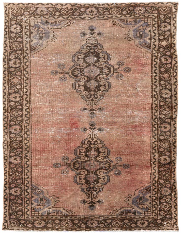 Detail image of 4' 3 x 7' 6 Hand Knotted Ultra Vintage Persian Wool Rug
