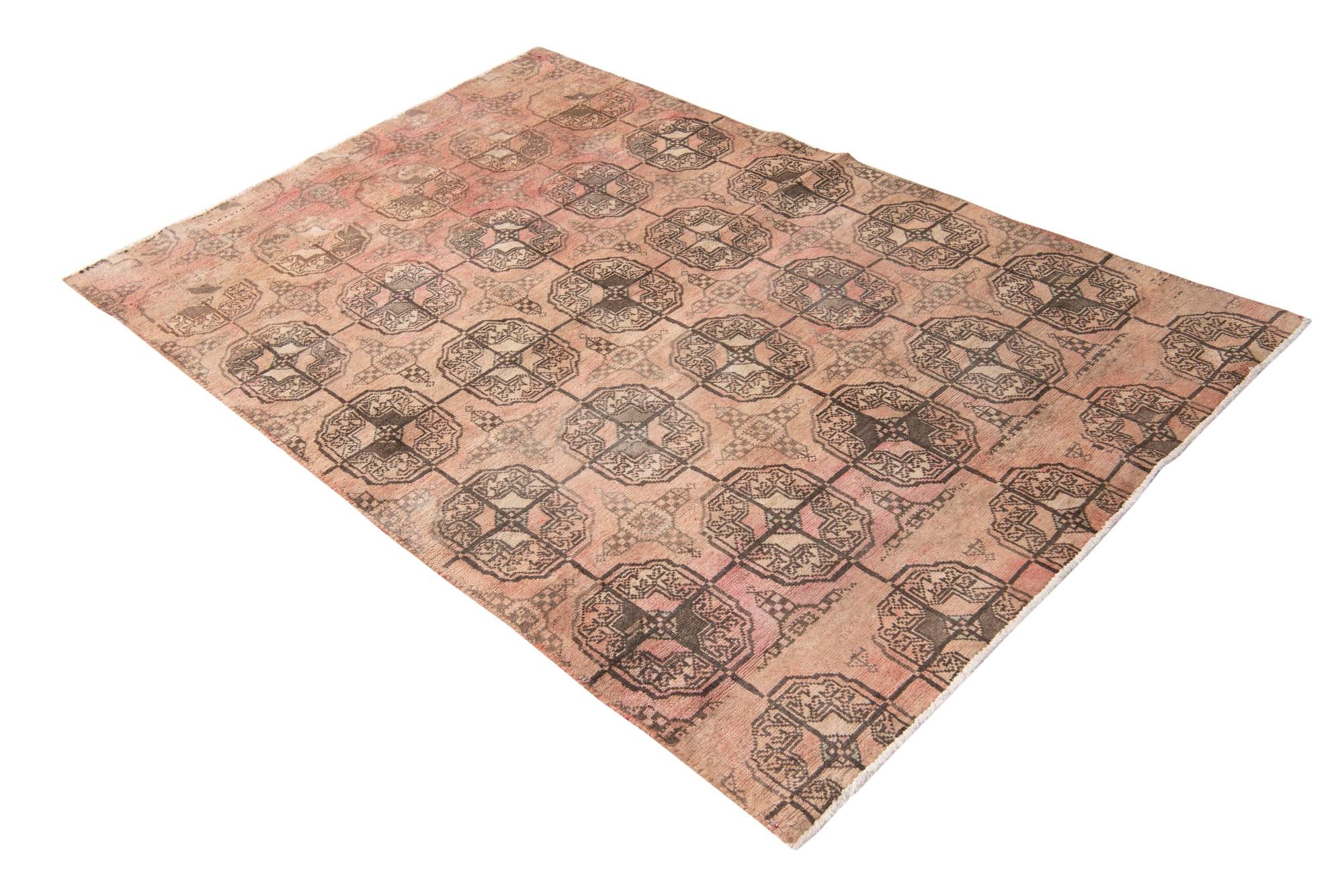 4' 6 x 6' 8 Hand Knotted Ultra Vintage Persian Wool Rug
