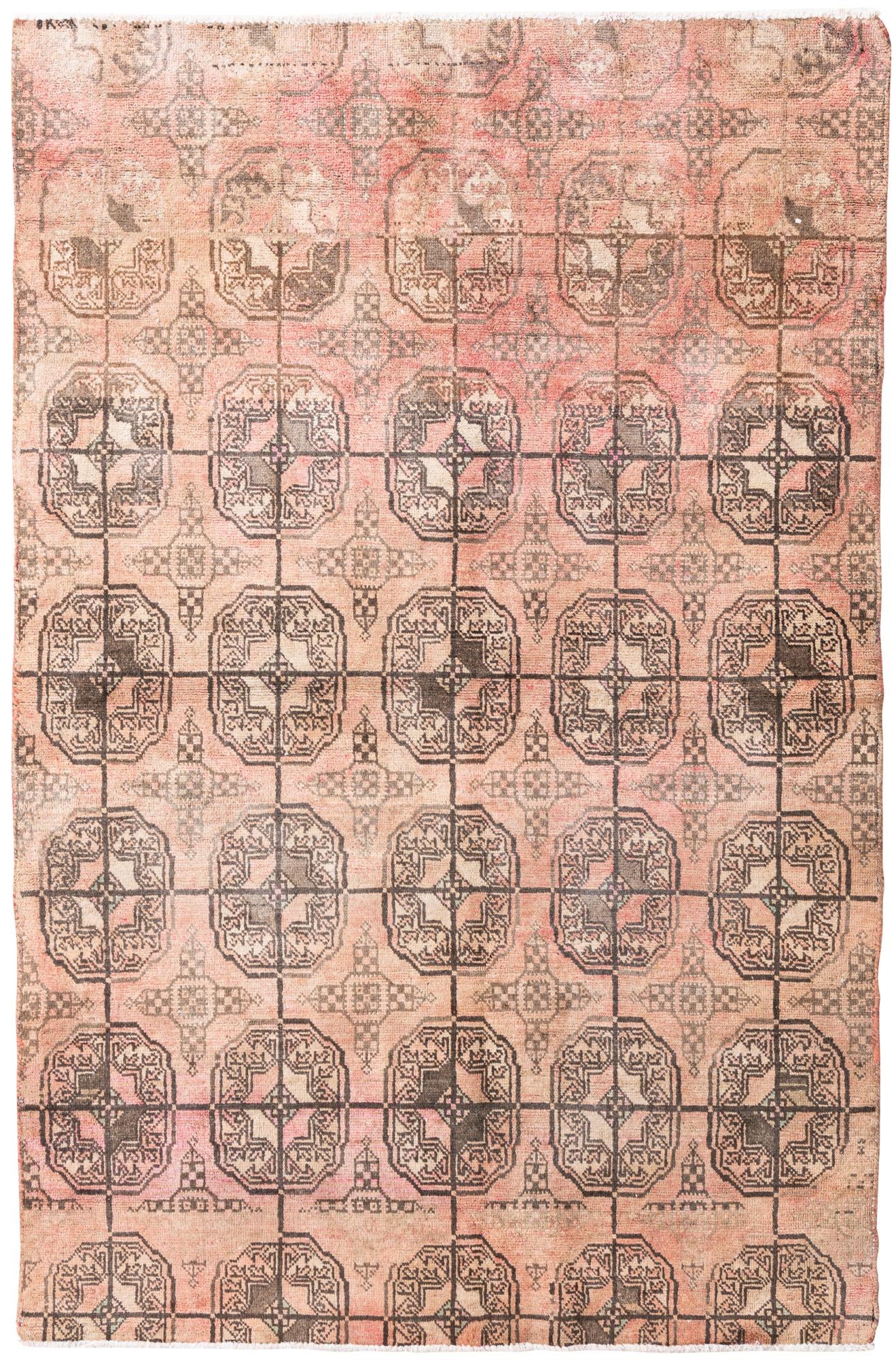 4' 6 x 6' 8 Hand Knotted Ultra Vintage Persian Wool Rug
