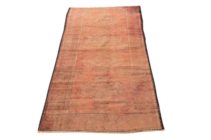 Detail image of 80cm x 145cm anudado a mano Ultra Vintage Alfombra Persa Lana