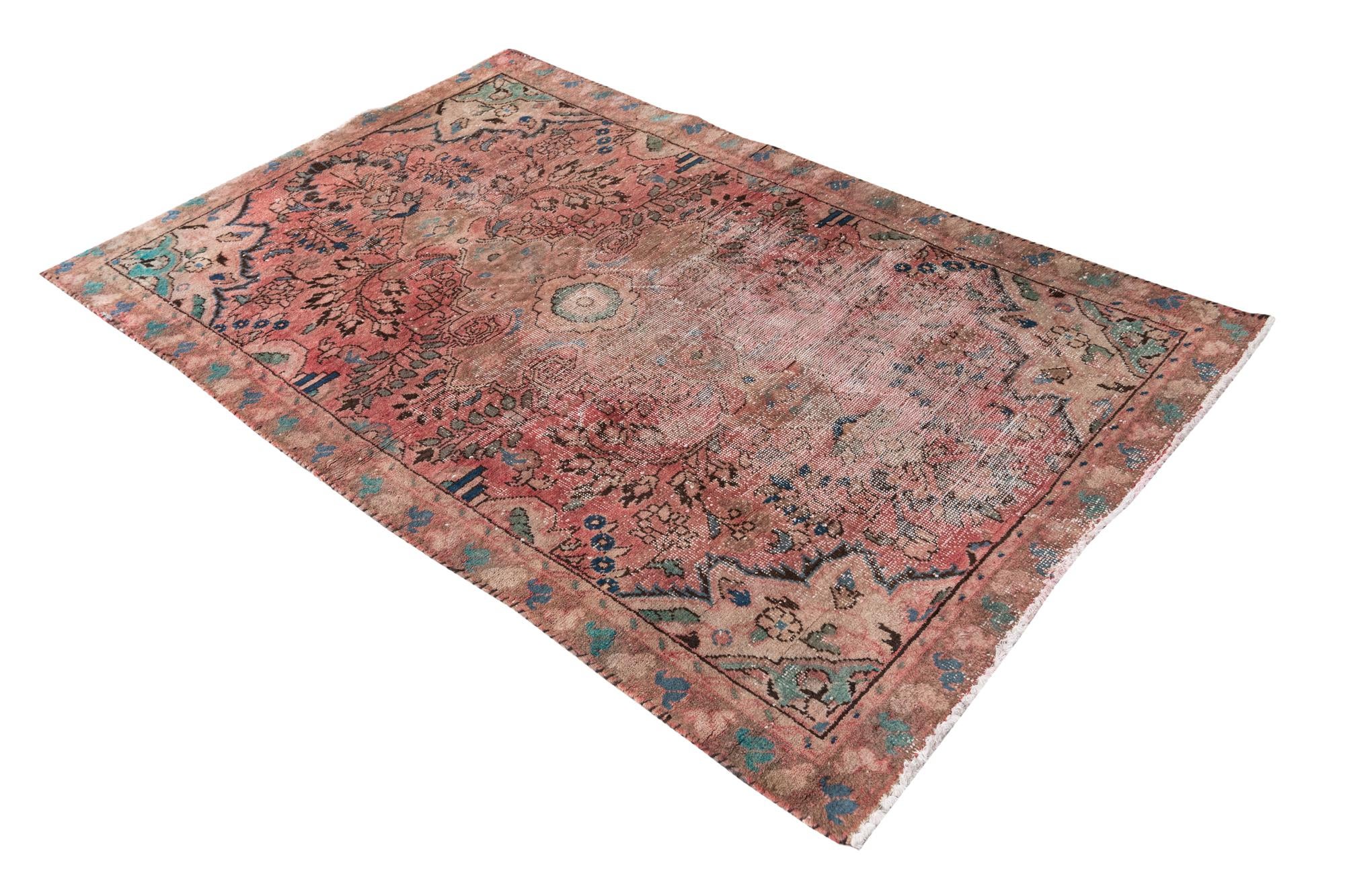 4' x 6' 3 Hand Knotted Ultra Vintage Persian Wool Rug