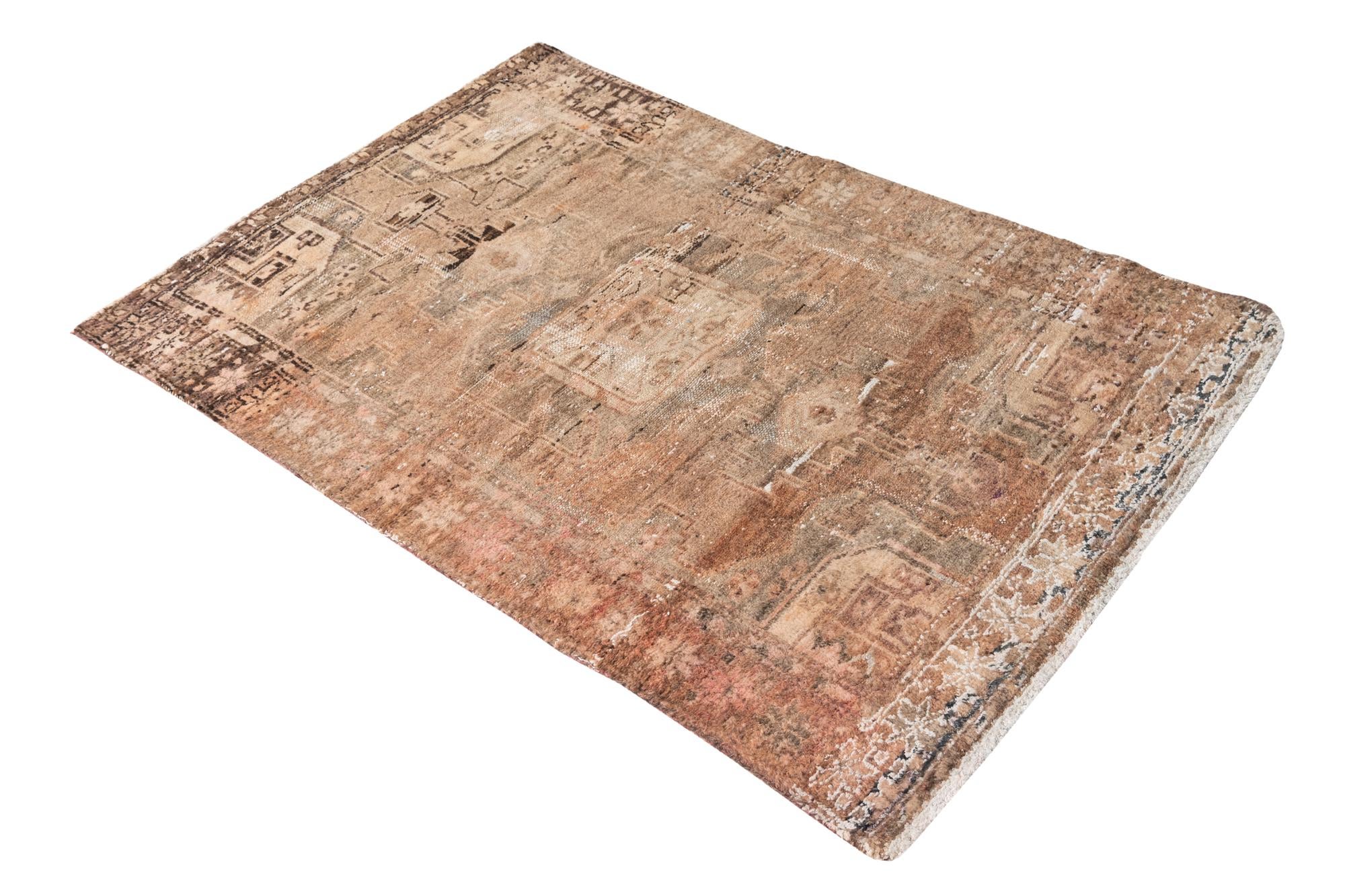 3' 2 x 4' 10 Hand Knotted Ultra Vintage Persian Wool Rug