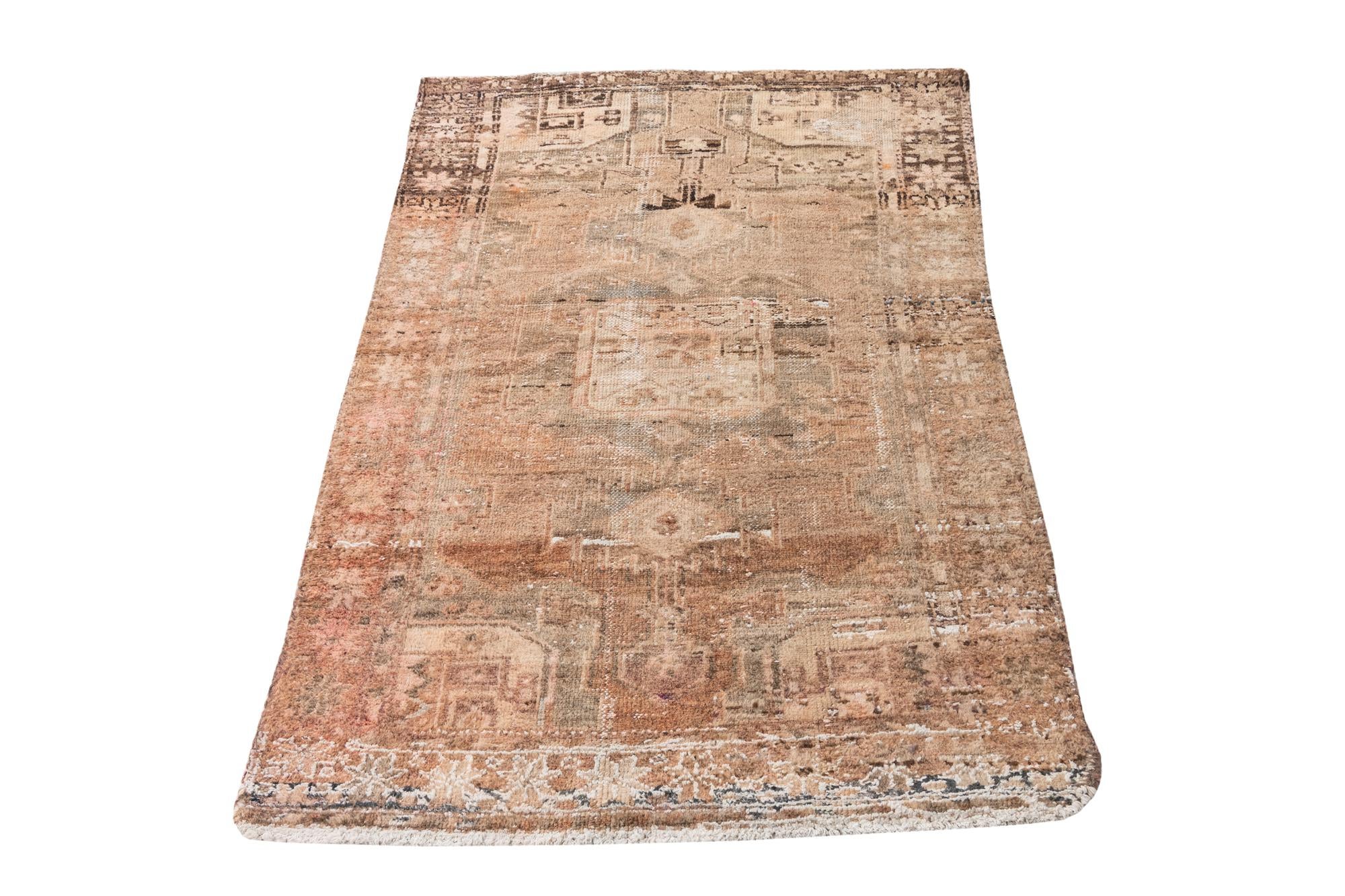 3' 2 x 4' 10 Hand Knotted Ultra Vintage Persian Wool Rug