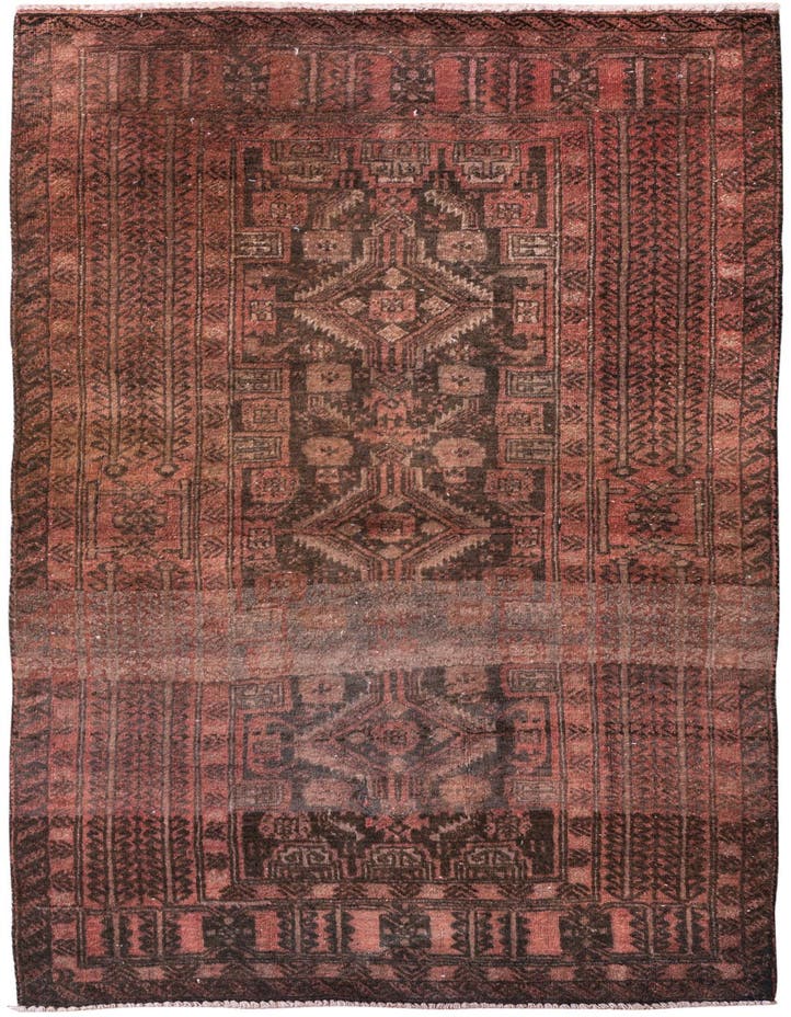  2' 9 x 5' 3  Hand Knotted Ultra Vintage Persian W...