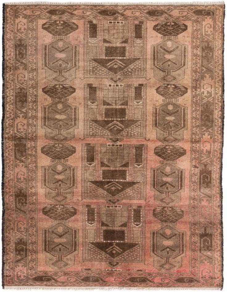 Detail image of 3' 6 x 6' 6 Hand Knotted Ultra Vintage Persian Wool Rug