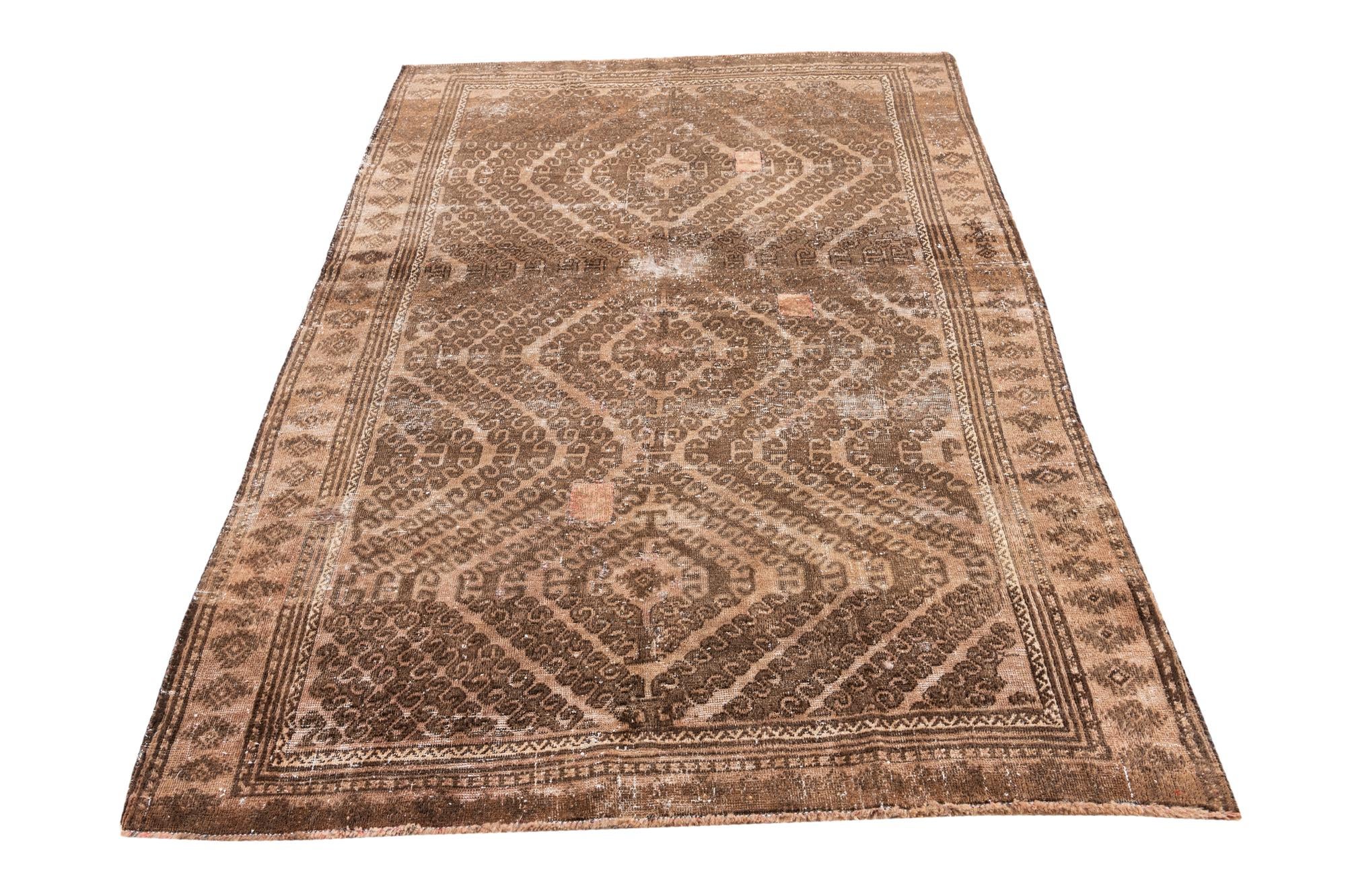 4' 10 x 7' 2 Hand Knotted Ultra Vintage Persian Wool Rug