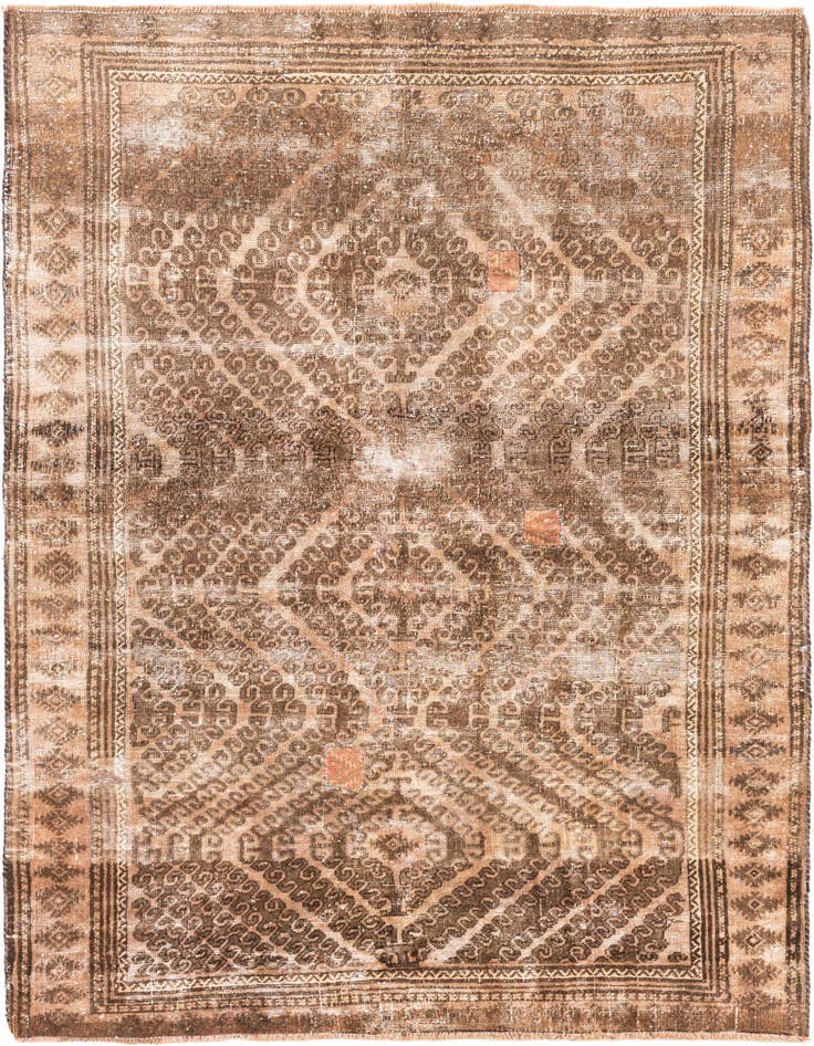 Detail image of 4' 10 x 7' 2 Hand Knotted Ultra Vintage Persian Wool Rug
