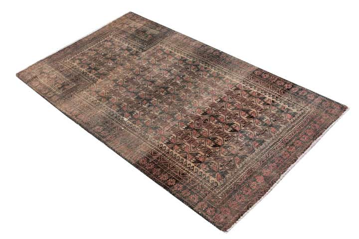 2' 8 x 4' 7 Hand Knotted Ultra Vintage Persian Wool Rug