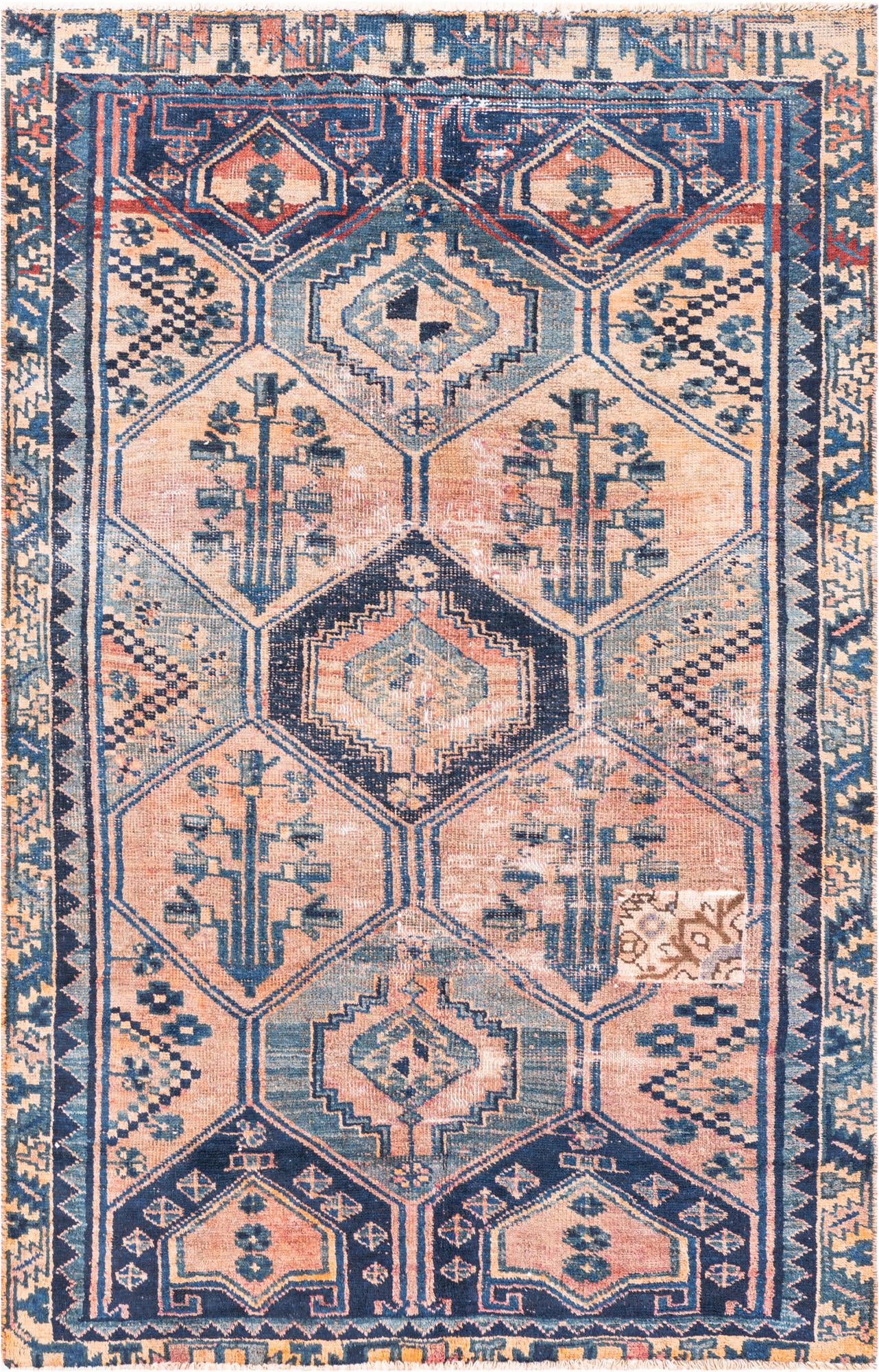 4' 3 x 6' 5 Hand Knotted Ultra Vintage Persian Wool Rug
