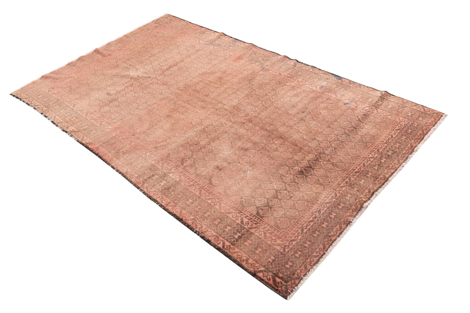 3' 10 x 6' 6 Hand Knotted Ultra Vintage Persian Wool Rug