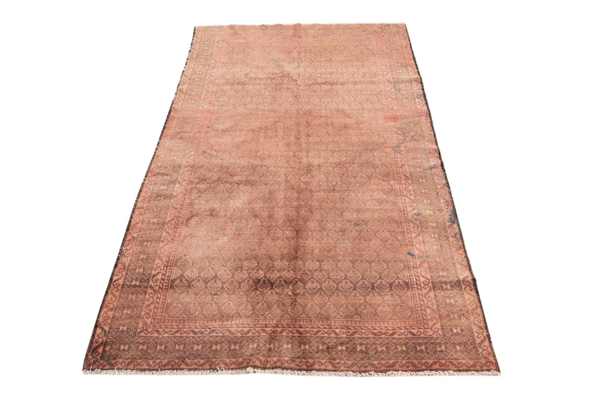 3' 10 x 6' 6 Hand Knotted Ultra Vintage Persian Wool Rug