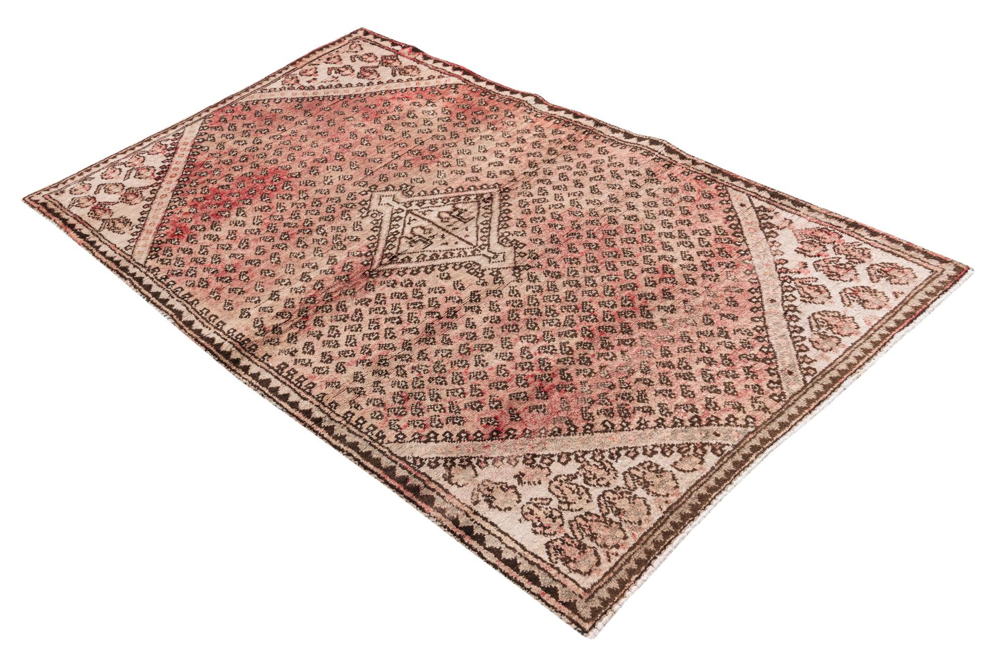 3' 8 x 6' Hand Knotted Ultra Vintage Persian Wool Rug