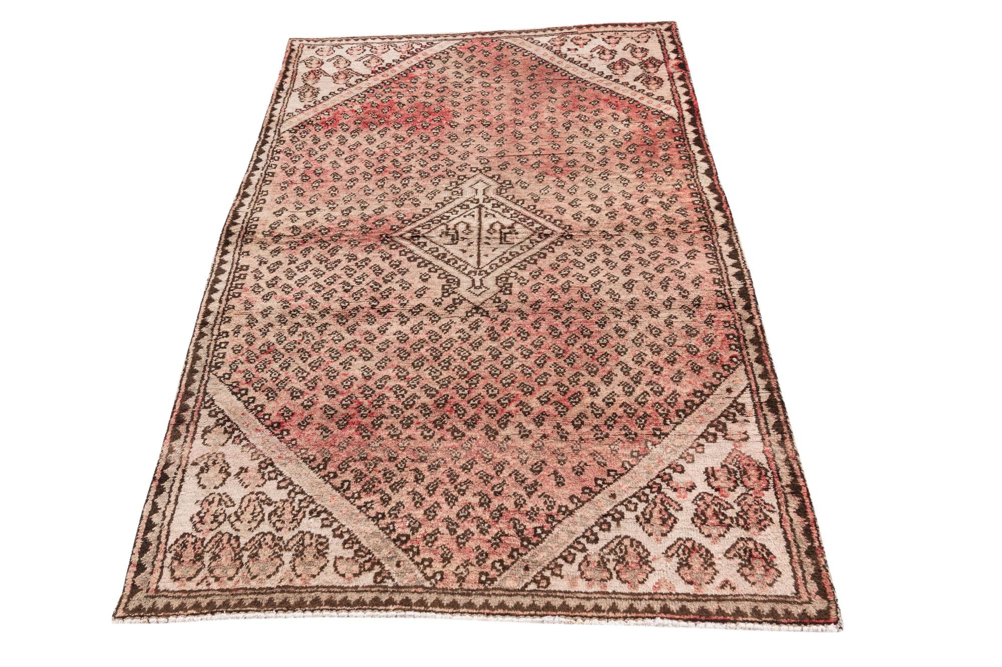3' 8 x 6' Hand Knotted Ultra Vintage Persian Wool Rug