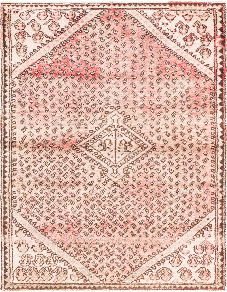 Detail image of 3' 8 x 6' Hand Knotted Ultra Vintage Persian Wool Rug
