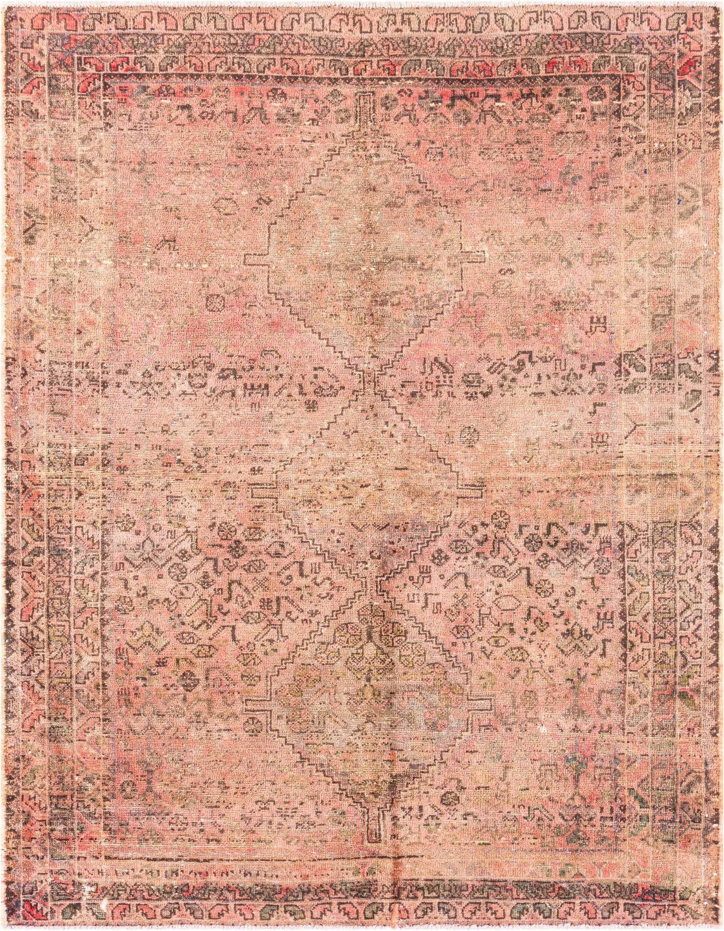 Primary image 4' 9 x 6' 6  Hand Knotted Ultra Vintage Persian Wool Rug