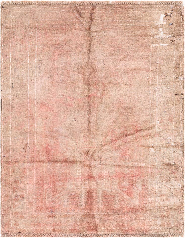 Detail image of 3' 2 x 4' 3 Hand Knotted Ultra Vintage Persian Wool Rug