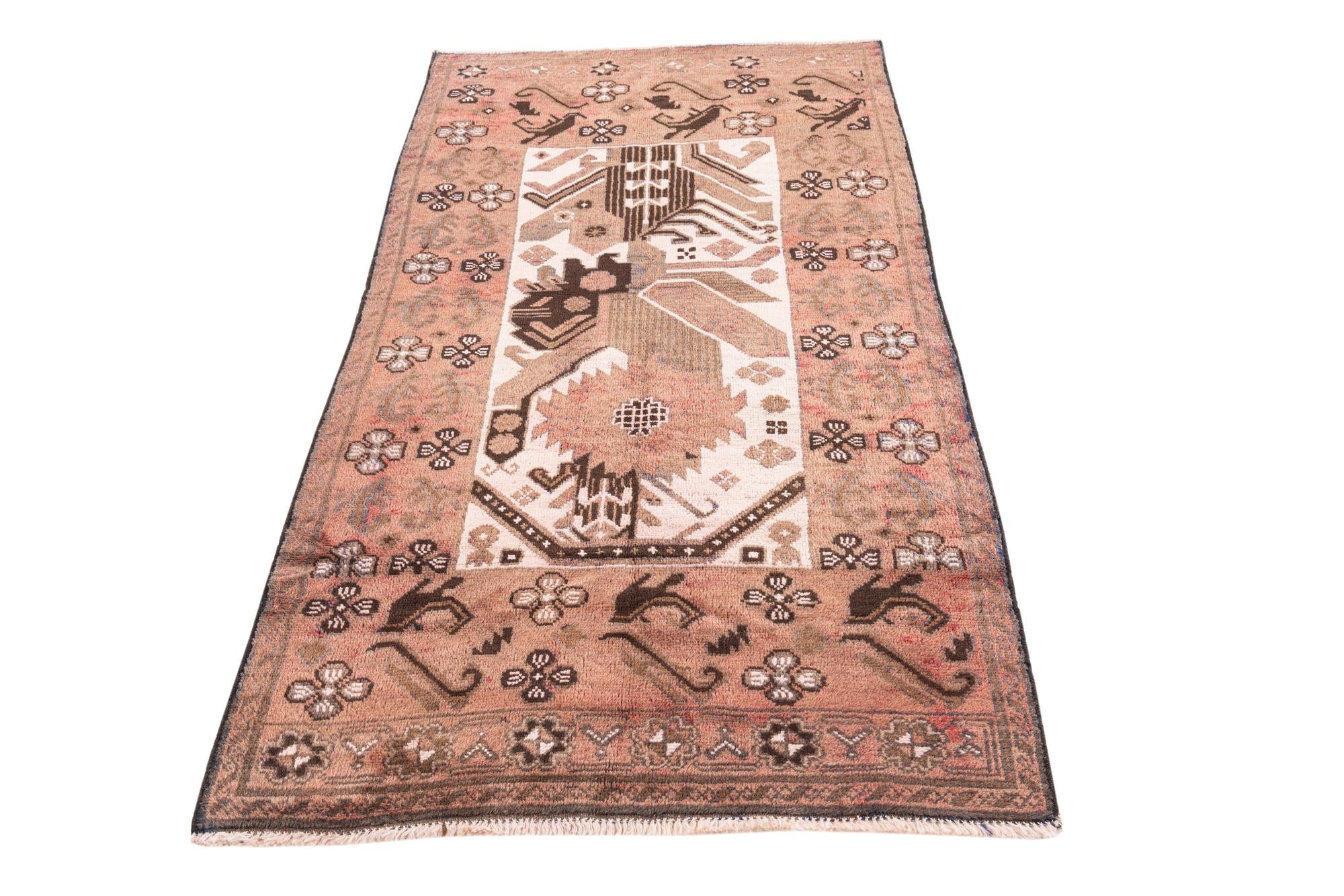 3' 6 x 6' 4 Hand Knotted Ultra Vintage Persian Wool Rug