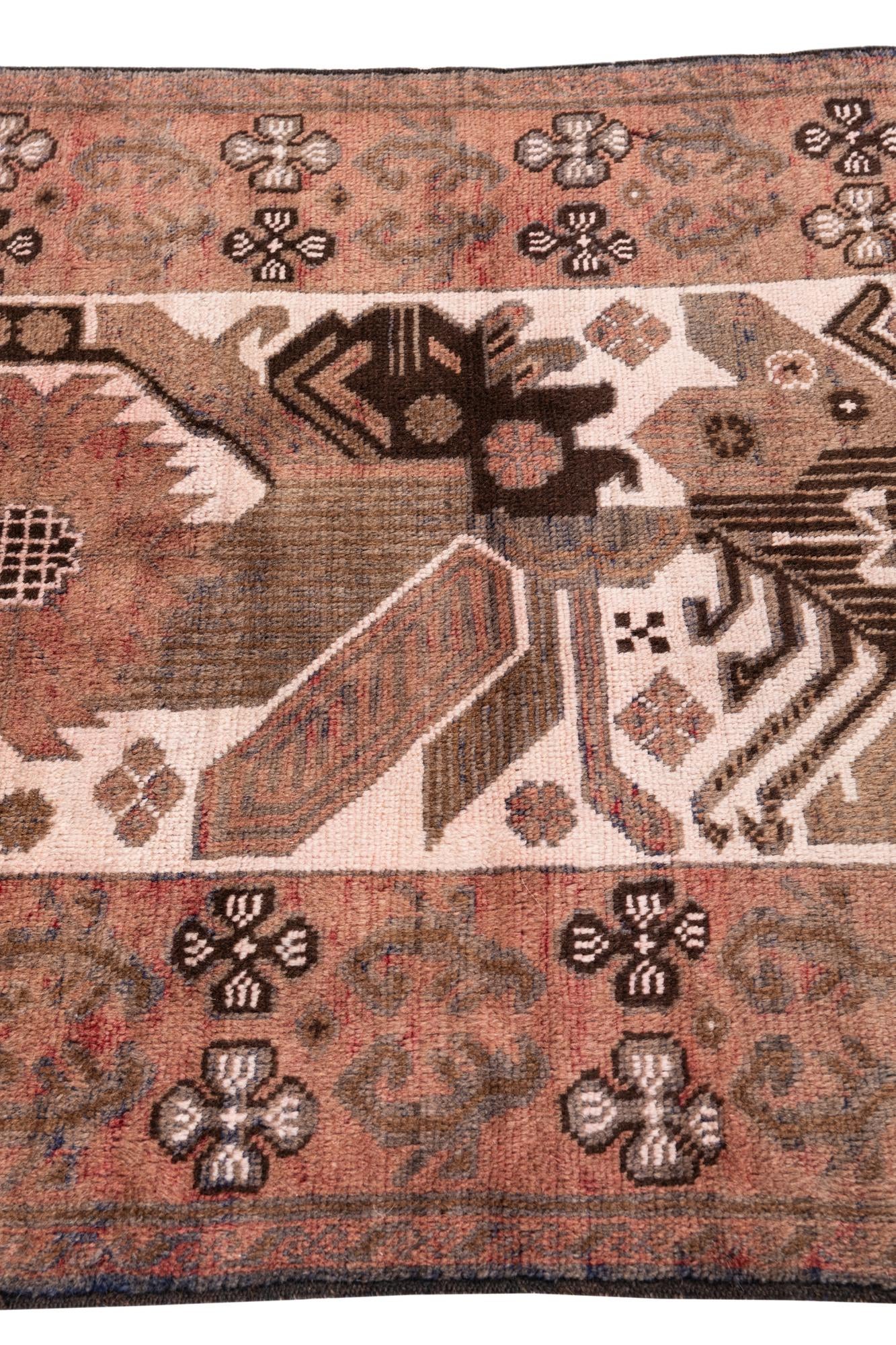 3' 6 x 6' 4 Hand Knotted Ultra Vintage Persian Wool Rug