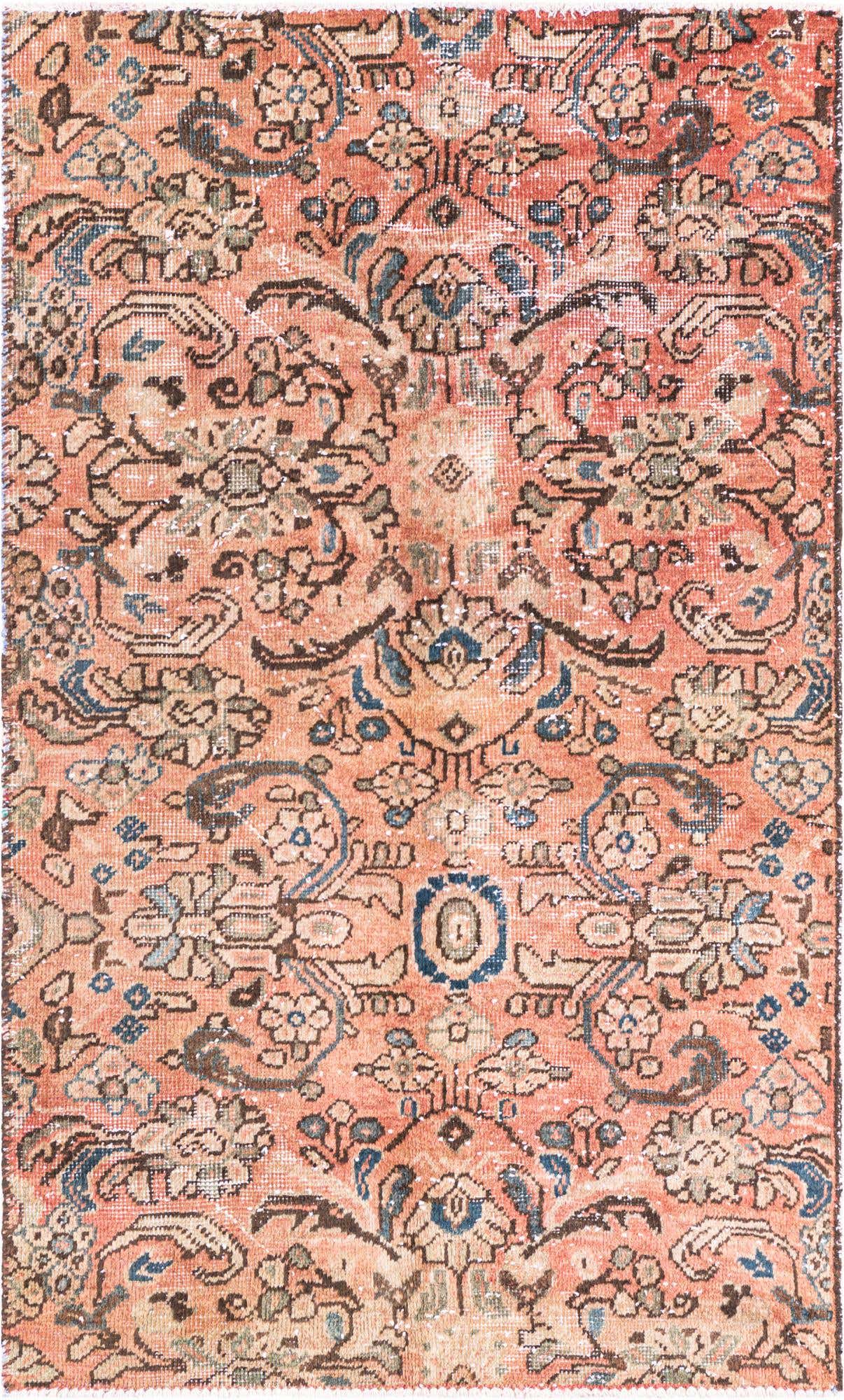 3' 6 x 5' 9 Hand Knotted Ultra Vintage Persian Wool Rug