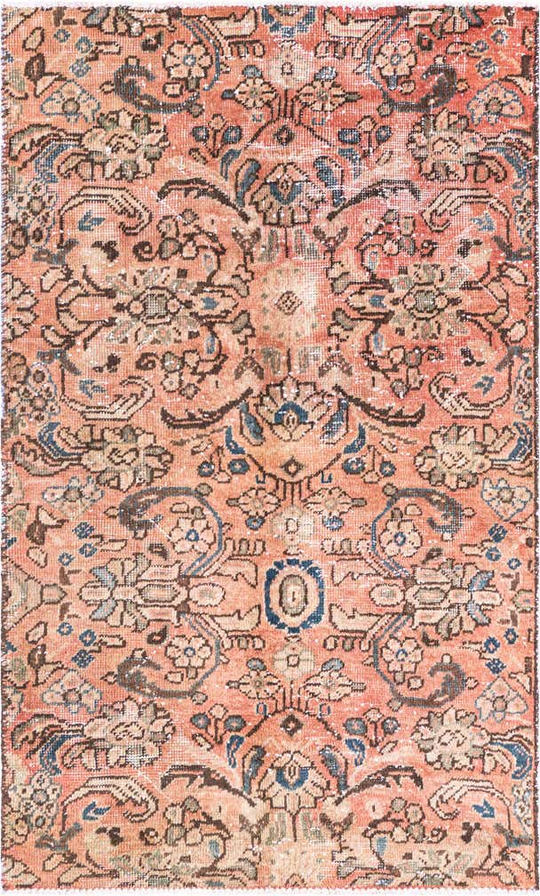 3' 6 x 5' 9 Hand Knotted Ultra Vintage Persian Wool Rug