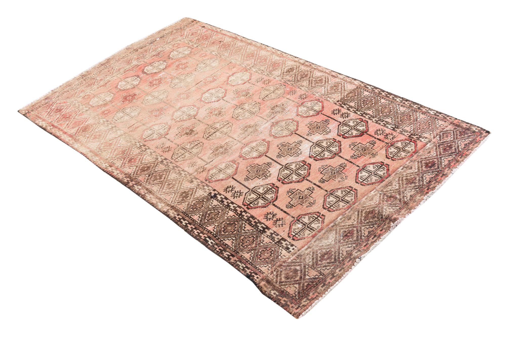 3' 5 x 5' 8 Hand Knotted Ultra Vintage Persian Wool Rug