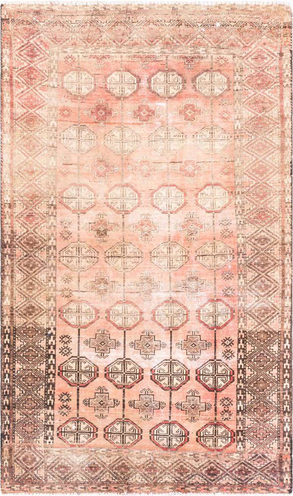 3' 5 x 5' 8 Hand Knotted Ultra Vintage Persian Wool Rug