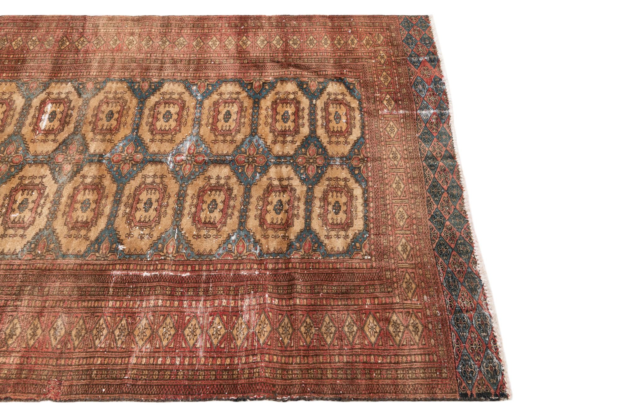4' 1 x 5' 9 Hand Knotted Ultra Vintage Persian Wool Rug