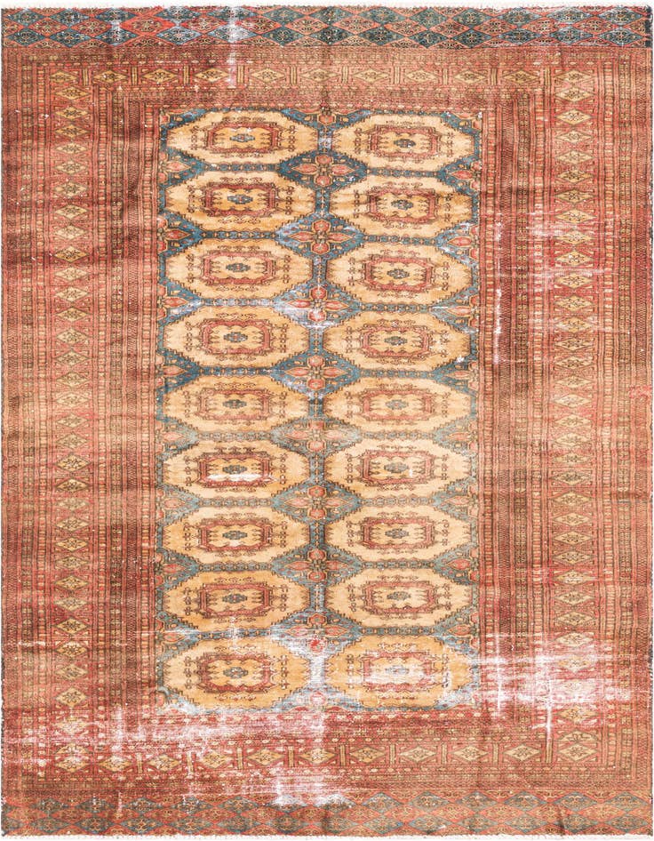 Detail image of 4' 1 x 5' 9 Hand Knotted Ultra Vintage Persian Wool Rug