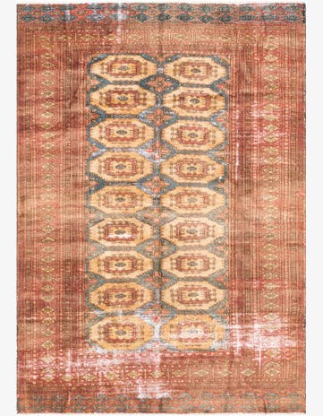 4' 1 x 5' 9 Hand Knotted Ultra Vintage Persian Wool Rug
