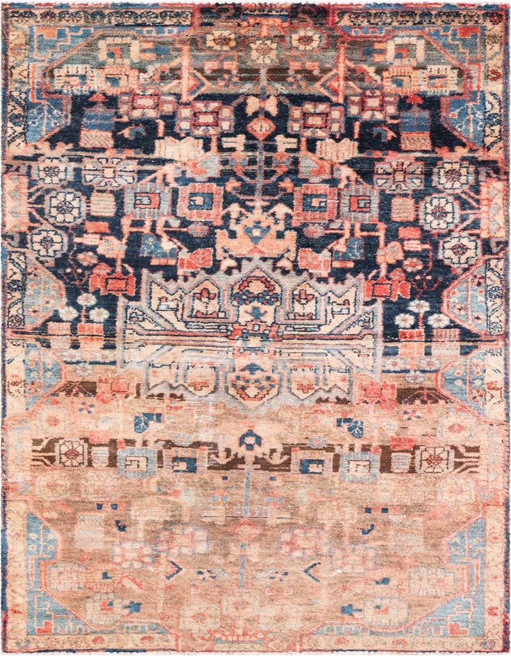 Detail image of 3' 7 x 6' 7 Hand Knotted Ultra Vintage Persian Wool Rug