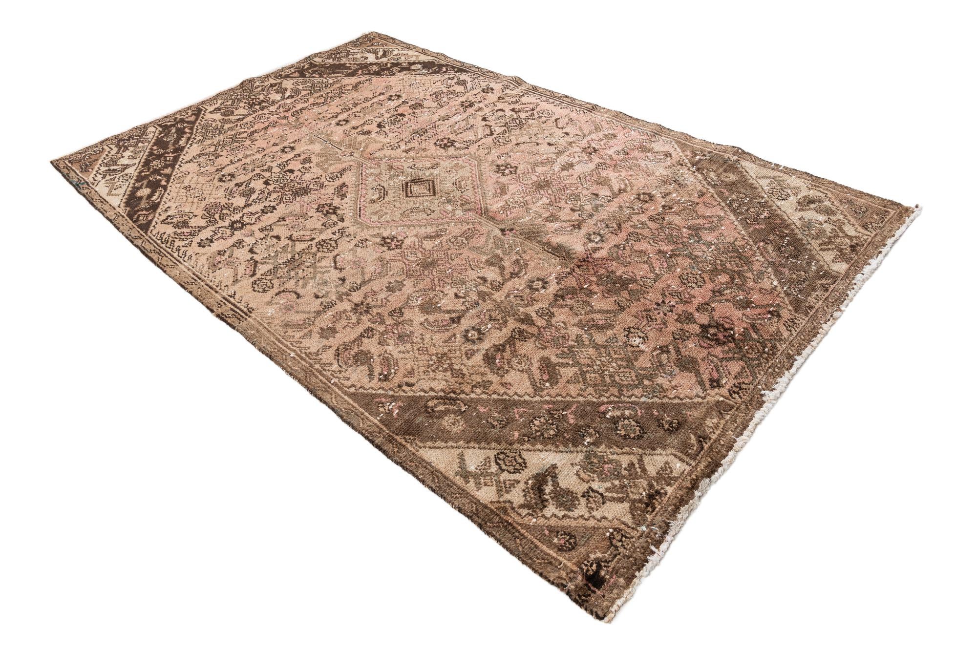 5' x 8' Hand Knotted Ultra Vintage Persian Wool Rug