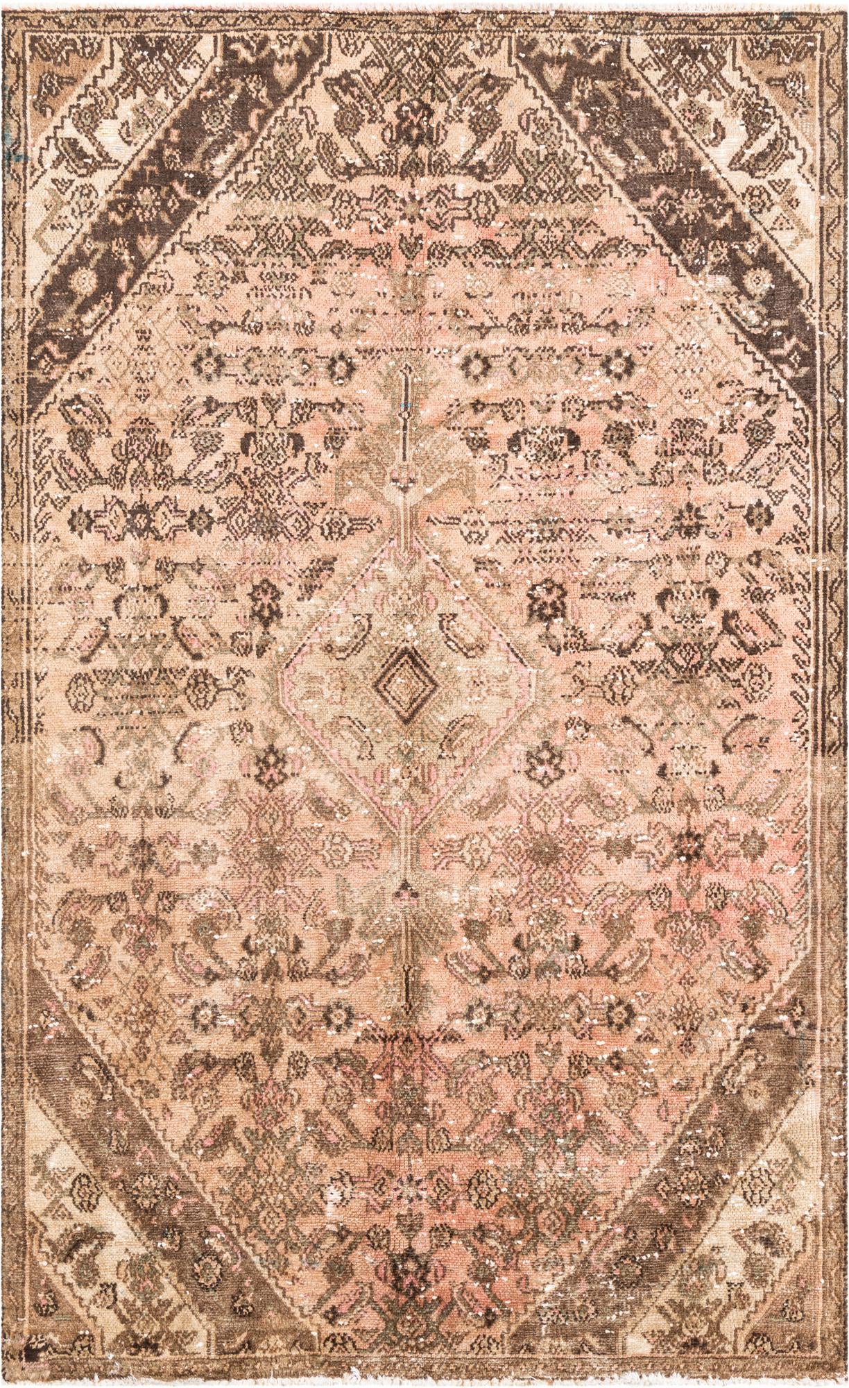 5' x 8' Hand Knotted Ultra Vintage Persian Wool Rug